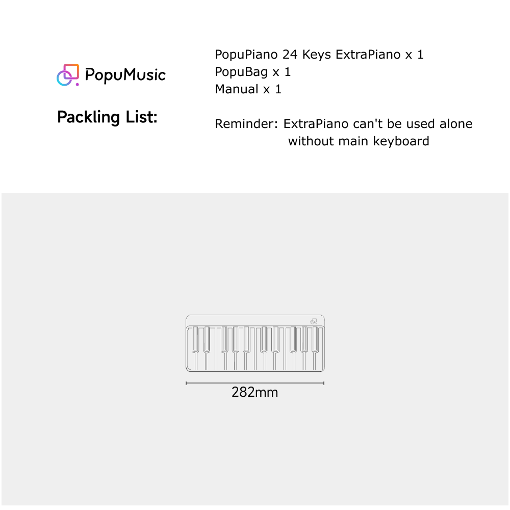 POPUPIANO EXTRAPIANO 24-Key Extra Keyboard