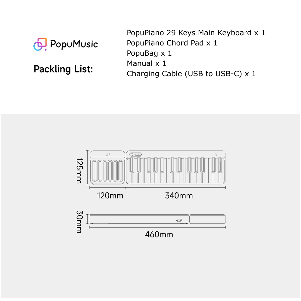POPUPIANO BASIC SET with Bag